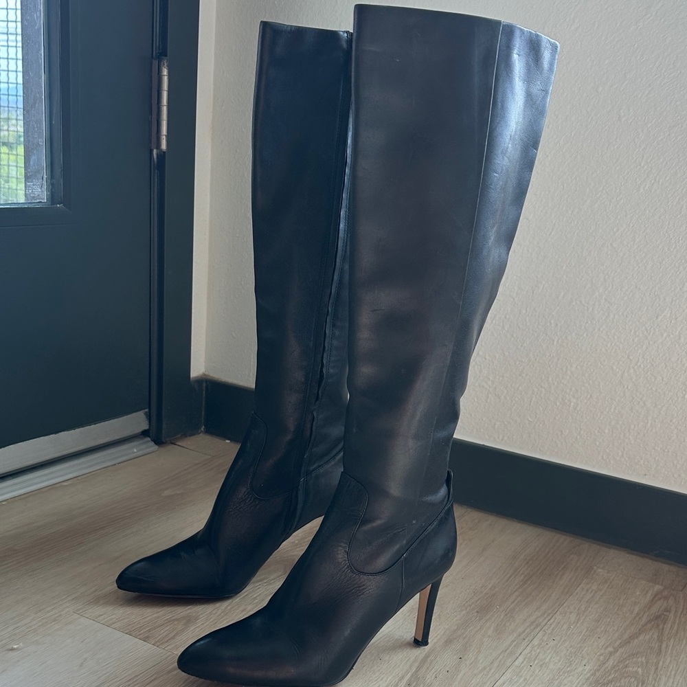 Sam Edelman Black Knee-High Leather Boots